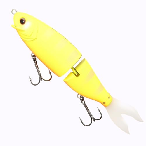Gamakatsu Luxxe Laughin 170 Big Bait Swimbait - Premium Raubfischköder für Hecht, Barsch & Zander, Trebel 18 Drillinge. Angeln in Seen & Flüssen (Sunshine)