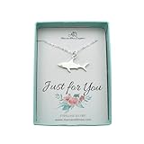 Sterling Silver Cool Shark Necklace for Women | Handmade | 16 Inch Cable Chain | Shark Week Necklace | Beach Jewelry | Shark Gifts for Women | Sea Life