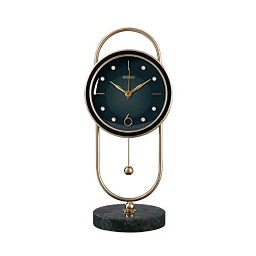 Clocks for Desk Silent Clock Non-Ticking Leather Desktop Clocks Pendulum Desktop Living Room Clock Ornaments Art Decorations Locks Desk & Shelf Clocks Decorate Table Clock