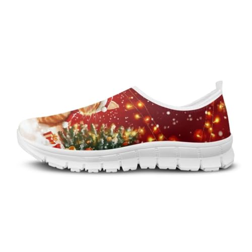Image of Floral Sneakers for Women Colorful Art Shoes for Women Slip On Casual Work Shoes