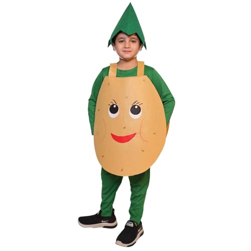 Image of Kaku Fancy Dresses Fruit and Vegetable Costume Paper Cutout with Cap For Kids | Healthy Food Costume For Boys & Girls (Tracksuit Not Included)