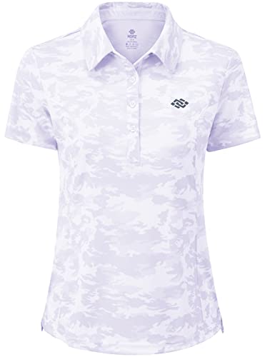 Mofiz Women'S Golf Shirts Short Sleeve For Summer Uv Protection Dry Fit Sport Shirts With Collar Camo-Purple S cover