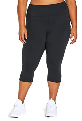 Marika Womens Plus Size Uma High Rise Pocket Tummy Control Capri Legging
