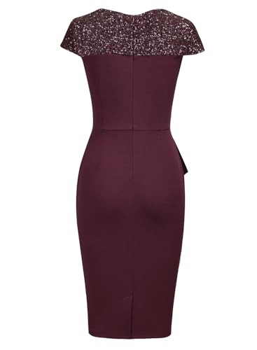 Image of Viwenni Women's Ruffle Vintage Formal Church Wedding Guest Cocktail Dresses