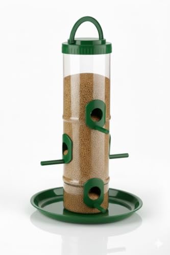 Image of Hanging Bird Feeder 1500g Weatherproof Seed Feeder, Dark Green, Pack of 1