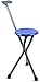 HZYDD Chaise de béquille de béquilles, bâton de Marche avec siège Pliant, Glissement de Tabouret de Canne en Aluminium léger, Canne de siège de Voyage de pêche pour Parents âgés, Bleu