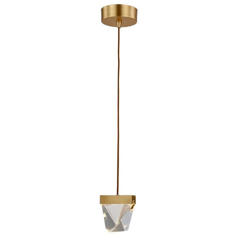 Lampe suspendue LED 5w laiton avec cristaux K9 pour salon et chambre