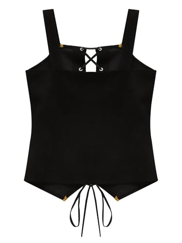 Choomomo Girls Sleeveless Lace-Up Pirate Vest Kids Medieval Vintage Victorian Gothic Dressy Waistcoat4