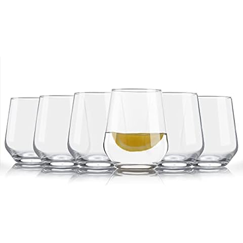 Galvog® Set of 6 Tumbler Glasses for All Beverages | Crystal Clear Water Glasses 400ml - Juice Cocktail Whiskey Cover