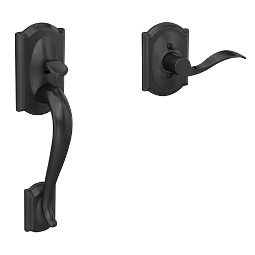 Image of SCHLAGE FE285 622 Acc CAM LH Lower Half Handleset, Camelot Interior Trim, Matte Black