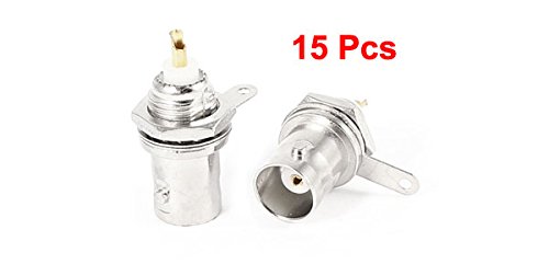 uxcell 15pcs conector hembra BNC metal panel miniatura 2