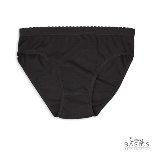Sexy Basics Womens 12 Pack & 18 Pack Hi-Cut Panty Bikini Briefs | 100% Cotton Underwear2