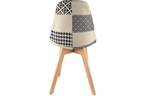 Chaise scandinave patchwork bicolore Norway pour salle à manger - 2