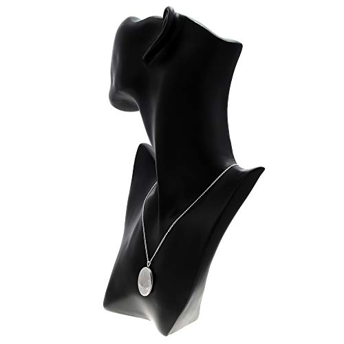 Alexander Castle 925 Sterling Silver Locket Necklace for Women - Girls 2 Photo Locket - 25mm x 22mm Oval Locket with 18" Silver Chain & Jewellery Gift Box