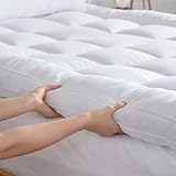 AVI Luxury Soft 5D Spiral 2500 GSM Microfiber King Bed Mattress Topper, Extra Thick 3 Inch Mattress Padding, Cooling Breathable Cotton Pillow Top with Elastic Bands, (White, 72x78 Inch)