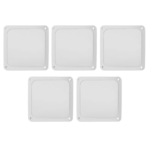 140mm x 140mm Computer Case Fan Dust Filter, PC Cooler Fan Dustproof Dust Filter Cover Grills with Magnetic Frame, (5 Pcs) (White)