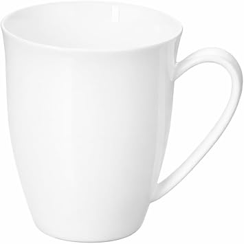 ngiliz Beyaz Porselen Kupa 380ml Mug Tekli Yuvarlak