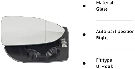 Driver right hand side Heated wing door Silver mirror glass with backing plate #W-SHY/R-VNGF12 [Clip On]