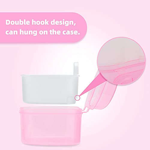 Dental Orthodontic Retainer Container Cleaning Case,Denture Bath Box Case Cup Holder, Mouthguard Storage Soaking Case - Leak Proof With Lid Waterproof - Pink #TOP5