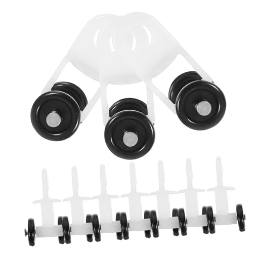 BESTYASH 20 Piezas Unidades Rodillos para Riel de Cortina de Plástico Resistente Poleas de Doble Curva para Deslizamiento Accesorios para Cortinas Ventana y Ducha Fácil y Silenciosa