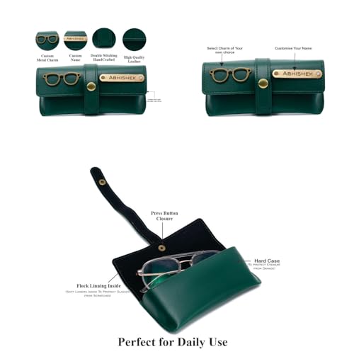 Image of AICA Personalized Name & Charm Passport Cover Combo Giftset for Women (Dark Green) |Customized Wedding Anniversary Birthday Engagement Gift for Wife Bride Bridemaids