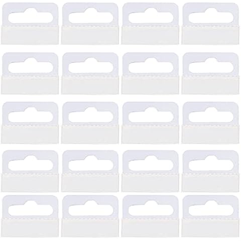 Jomevia Clear Self Adhesive Hang Tabs Hooks Plastic Display Hand Tabs Slot Hole Folding Tab for Store Retail Display(200 Pieces ) Cover