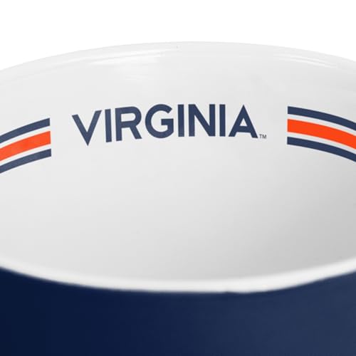 Image of Logo Brands NCAA Virginia Cavaliers 15oz Stripe Mug - Team Logo, Inside Print, Standard Handle, Microwave & Dishwasher Safe