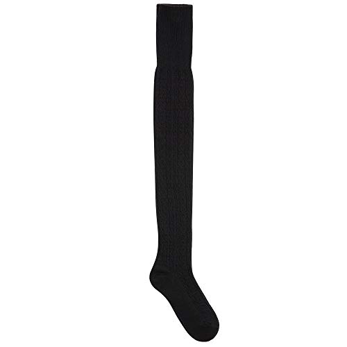 GRISIM Women's Thigh High Cable Knit Extra Long Over the Knee High Boot Socks Leg Warmer Size 6-9 (Black)
