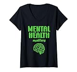 Photo Gallery donna simple support brain illness quote mental health matters maglietta con collo a v Photo Gallery donna simple support brain illness quote mental health matters maglietta con collo a v
