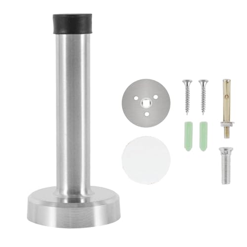 CKLHCFF Edelstahl Türstopper Stainless Steel Door Stopper Wandtürstopper mit Gummipuffern Boden Türkeil Boden Buffer für Alle Hartböden Wand zum Schutz von Türen Und Fenster (Silber 8cm/3.15in)