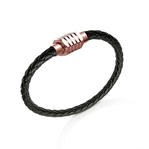 Bijoutrie Avi d'Or Paris Bracelet Cuir Unisexe Couleur Noir Avec Un Fermoir En Acier Inoxydable Parfait Cover