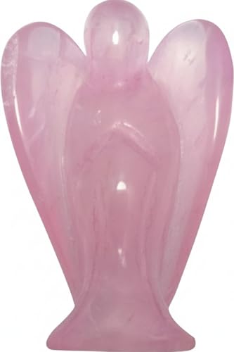 Mina Figurines Ange-Gardien de Format de Poche en Quartz Rose représentant l’Amour, la Paix et la guérison, One Piece