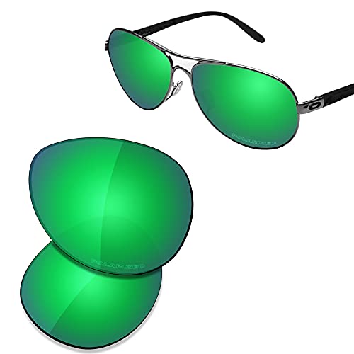 Image of SAUCER Premium Replacement Lenses & Nosepads for Oakley Feedback OO4079 | UV400 Protection, Anti-Scratch, Precise Fit & Enhanced Clarity Sunglasses High Defense - Jade Green Polarized