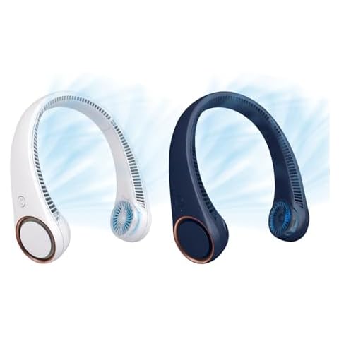 CIVPOWER Portable Neck Fan White, Blue Cover