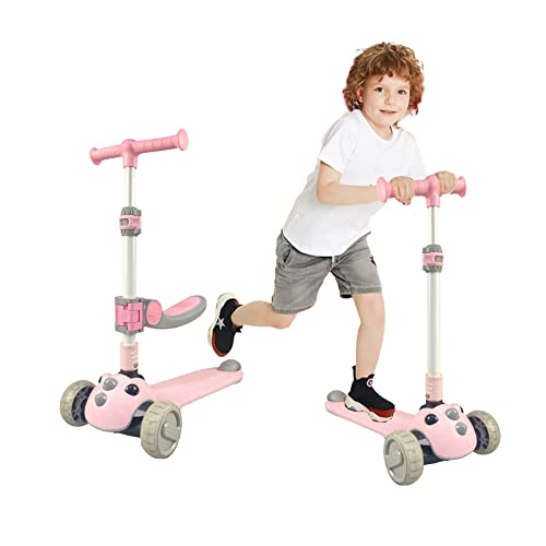 Kinder Roller 3 Räder Roller für Kinder mit abnehmbarem Sitz 2-in-1 Sitz-...