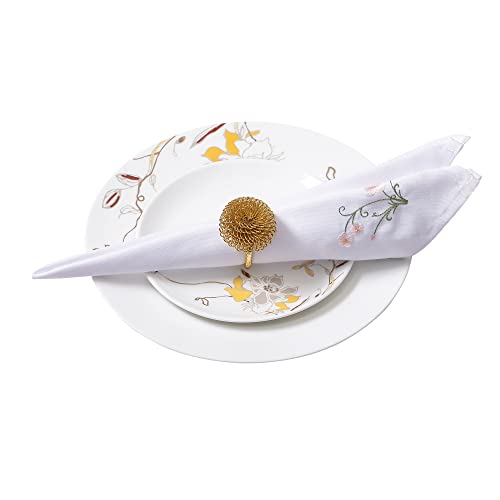 Alevel Cloth Napkins 20X20 Inch 12 Pack, Embroidered Table Napkins, 250 Gsm Thick Absorbent, Soft Washable Dinner Napkins (White1) #TOP6