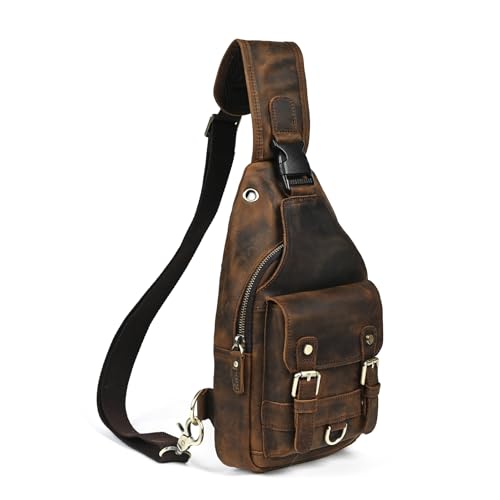 Sac à bandoulière triangulaire vintage en toile et cuir FB8013