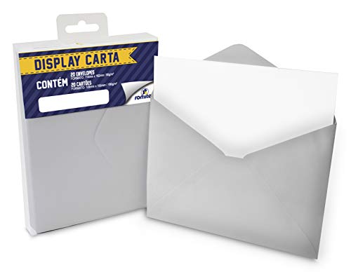 ENVELOPE CARTA COM CARTÃO VERGÊ DIAMANTE, Romitec, 4537R, Branco, Caixa com 20 envelopes + 20 cartõe