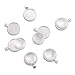 Oopsu 40 Pieces Transparent glass cabochons with 40 Silver Pendant Trays, clear glass dome cabochon, Non-calibrated Round 1 inch/25mm For Photo Pendant Craft Jewelry Making