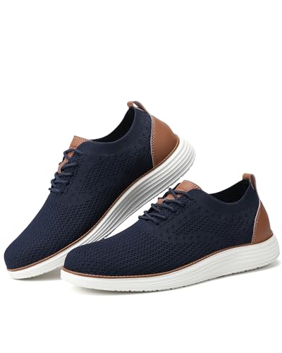 Image of VILOCY Men's Casual Dress Sneakers Lace-Up Oxfords Business Mesh Breathable Walking Shoes Tennis Comfortable