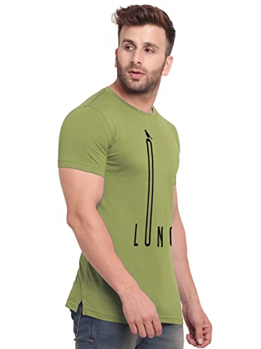 BULLMER Mens Regular Fit Printed Round Neck Cotton Tshirt Pack of 3 - Green/Coral