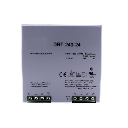 Alimentation DRT-240-24 triphasee avec tension stable de 24V pour automates