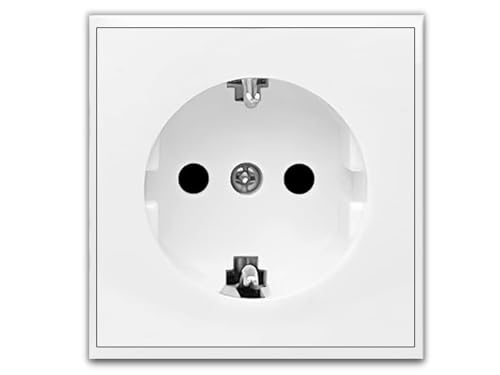 Enchufe de Schuko, Enchufe de Pared, Toma de Corriente, Enchufe para Montaje en Superficie, 10AX,16A,250V, Ideal para el Hogar y la Oficina, Serie Blanca