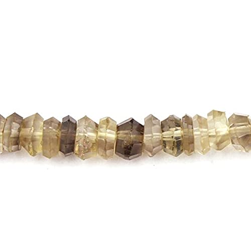 1 strand natural bio lemon quartz faceted rondelles 6mm briolettes