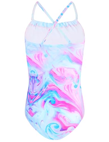 Image of TENVDA Girls Swimsuit Summer Beach Sport Halter Bathing Suits One Piece Swimwear for 2-12 Years Old Kids