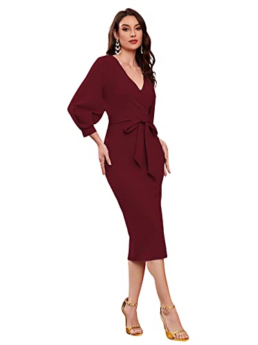 Image of rosery paris Women V Neck fulls Sleeve one Piece Formal Black Floral Western one piece Knee-Length Dress