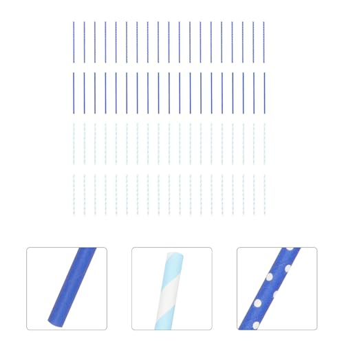 200 pitillos de papel azul desechables para fiestas miniatura 7