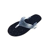 damen flach, zehentrenner gold elegante flip flops excellence feine sandaletten mit absatz bequemer sohle edlen strass glitzersteinen für sommer relaxen slippers erbsenschuhe wasserschuhe aquaschuhe strandschuhe wasserdicht schnell trocknend schwimmschuhe surfschuhe gehen yoga strand fahren
