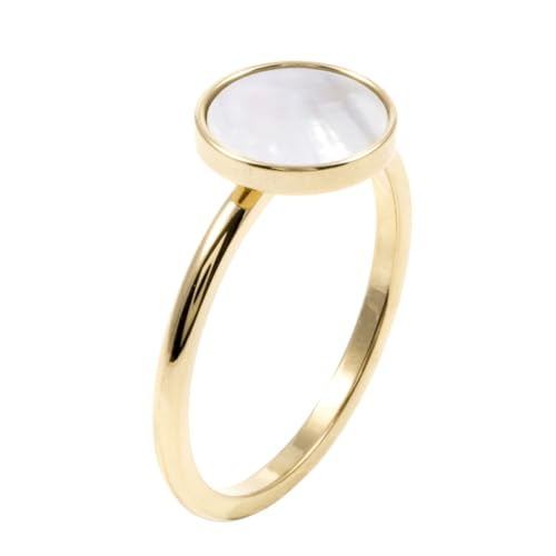 Happiness Boutique Bague cercle délicat pour femme | Bague de bijoux en acier inoxydable de couleur pastel minimaliste | Bague dorée étanche - or rose,...