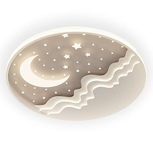 Waandun Lámpara de Techo LED para niños 36W diseño Moderno de Luna Estrellas Regulable con Mando a Distancia habitación de los niños niñas Dormitorio lámpara Decorativa para salón habitación de bebé Cover